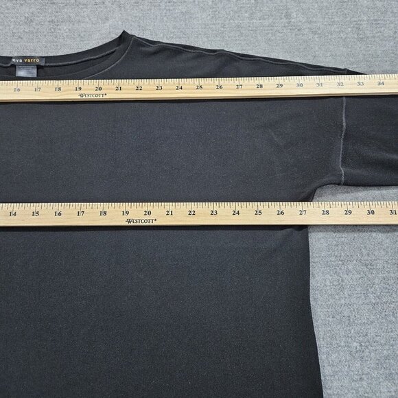 Eva Varro Top Womens XL Black LS Round Neck Oversized Slouchy Goth Witchy Flaw - Picture 4 of 12